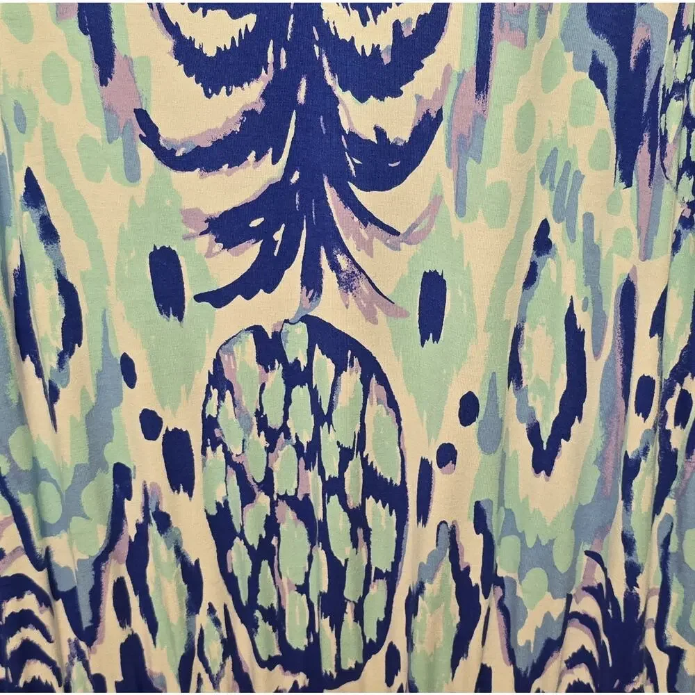 Lilly Pulitzer Jumpsuit Paulina Tropical Call Me Pineapple Blue White Size Small